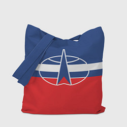 Сумка-шопер Флаг космический войск РФ, цвет: 3D-принт