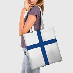 Сумка-шопер Флаг Финляндии, цвет: 3D-принт — фото 2