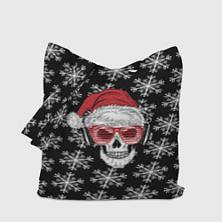 Сумка-шопер Santa Skull хипстер, цвет: 3D-принт