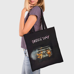 Сумка-шопер Green Day магнитофон в огне, цвет: 3D-принт — фото 2