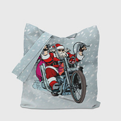 Сумка-шопер Санта Клаус байкер, цвет: 3D-принт