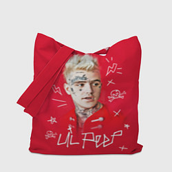 Сумка-шопер Lil Peep: Red Style, цвет: 3D-принт
