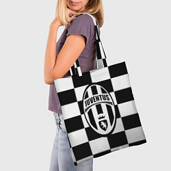 Сумка-шопер FC Juventus: W&B Grid, цвет: 3D-принт — фото 2