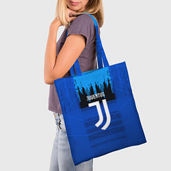Сумка-шопер FC Juventus: Blue Abstract, цвет: 3D-принт — фото 2