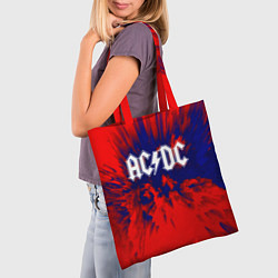 Сумка-шопер AC/DC: Red & Blue, цвет: 3D-принт — фото 2