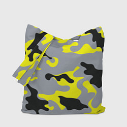 Сумка-шопер Yellow & Grey Camouflage, цвет: 3D-принт