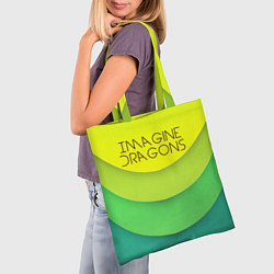 Сумка-шопер Imagine Dragons: Lime Colour, цвет: 3D-принт — фото 2