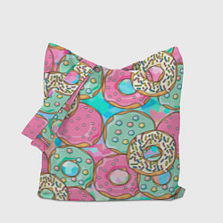 Сумка-шопер Сахарные пончики, цвет: 3D-принт