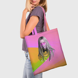 Сумка-шопер Billie Eilish: Pink Fashion, цвет: 3D-принт — фото 2