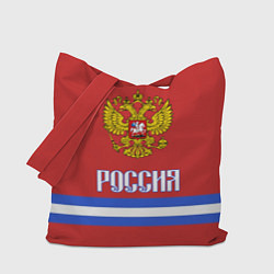 Сумка-шопер Хоккей: Россия, цвет: 3D-принт