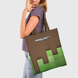 Сумка-шопер Minecraft - Логотип, цвет: 3D-принт — фото 2