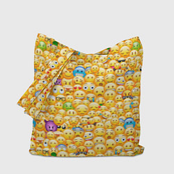 Сумка-шопер Смайлики Emoji, цвет: 3D-принт