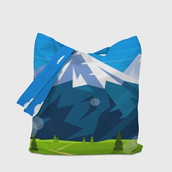 Сумка-шопер Горы пейзаж природа вектор, цвет: 3D-принт