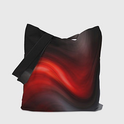 Сумка-шопер BLACK RED WAVES АБСТРАКЦИЯ, цвет: 3D-принт