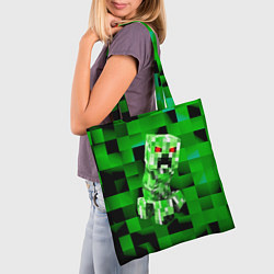 Сумка-шопер Minecraft creeper, цвет: 3D-принт — фото 2