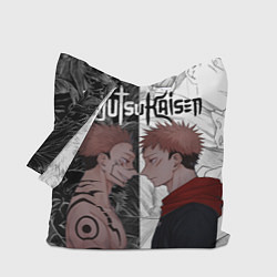 Сумка-шопер Jujutsu Kaisen Сукуна х Юдзи, цвет: 3D-принт