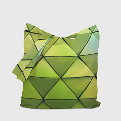 Сумка-шопер Зелёные треугольники, цвет: 3D-принт
