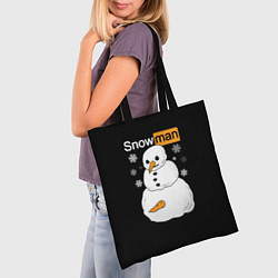 Сумка-шопер Снеговик, цвет: 3D-принт — фото 2
