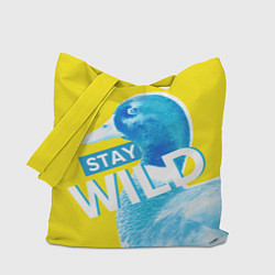Сумка-шопер Оставайся диким - селезень, цвет: 3D-принт