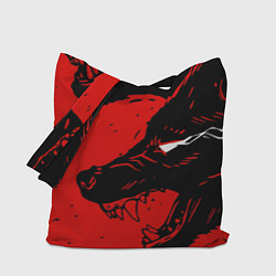Сумка-шоппер Красный волк 3D