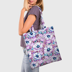 Сумка-шопер Анемоны - цветочный ковер, цвет: 3D-принт — фото 2