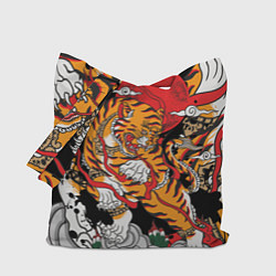 Сумка-шопер Самурайский тигр, цвет: 3D-принт