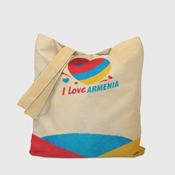 Сумка-шопер Heart I love Armenia, цвет: 3D-принт
