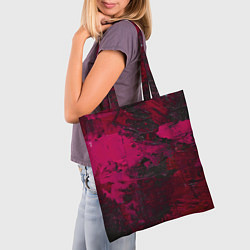 Сумка-шопер Бордовые мазки в тёмно-красных тонах, цвет: 3D-принт — фото 2