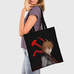 Сумка-шопер ТАРТАЛЬЯ СНЕЖНАЯ ЧЕРНЫЙ, цвет: 3D-принт — фото 2