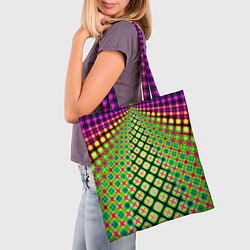 Сумка-шопер Неоновая геометрия абстракция, цвет: 3D-принт — фото 2