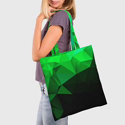 Сумка-шопер Изумрудный Зеленый Геометрия, цвет: 3D-принт — фото 2
