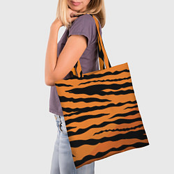 Сумка-шопер Шкура тигра вектор, цвет: 3D-принт — фото 2