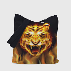 Сумка-шопер Тигр В Пламени, цвет: 3D-принт