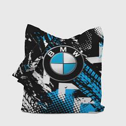 Сумка-шопер Следы от шин BMW, цвет: 3D-принт