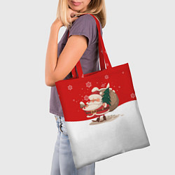 Сумка-шопер Новогодний санта New Years Santa, цвет: 3D-принт — фото 2