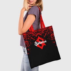 Сумка-шопер Sabaton красные брызги, цвет: 3D-принт — фото 2