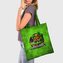 Сумка-шопер Minecraft Logo Green, цвет: 3D-принт — фото 2