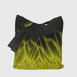 Сумка-шопер Коллекция Rays Лучи Желтый и черный Абстракция 662, цвет: 3D-принт