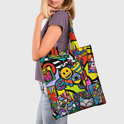 Сумка-шопер Romero Britto - emoji, цвет: 3D-принт — фото 2