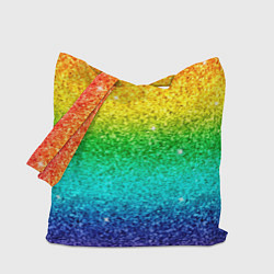 Сумка-шопер Блестки радуга, цвет: 3D-принт