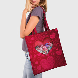 Сумка-шопер Гномы в красном сердце, цвет: 3D-принт — фото 2