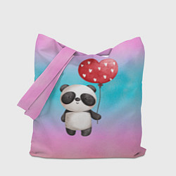 Сумка-шопер Маленькая панда с сердечком, цвет: 3D-принт