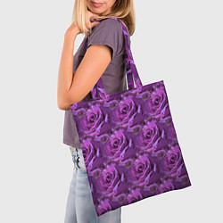 Сумка-шопер Фиолетовые цветы паттерн, цвет: 3D-принт — фото 2