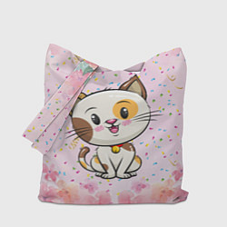 Сумка-шопер Милый пятнистый котик, цвет: 3D-принт
