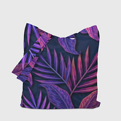 Сумка-шоппер Neon Tropical plants pattern