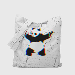 Сумка-шопер Banksy Panda with guns Бэнкси, цвет: 3D-принт