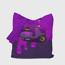 Сумка-шопер Фиолетовый мопед, цвет: 3D-принт