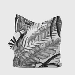 Сумка-шопер Серые листья, цвет: 3D-принт