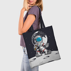 Сумка-шопер Космонавт - каратист, цвет: 3D-принт — фото 2