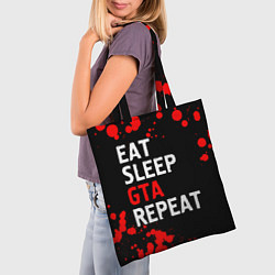 Сумка-шопер Eat Sleep GTA Repeat - Брызги, цвет: 3D-принт — фото 2